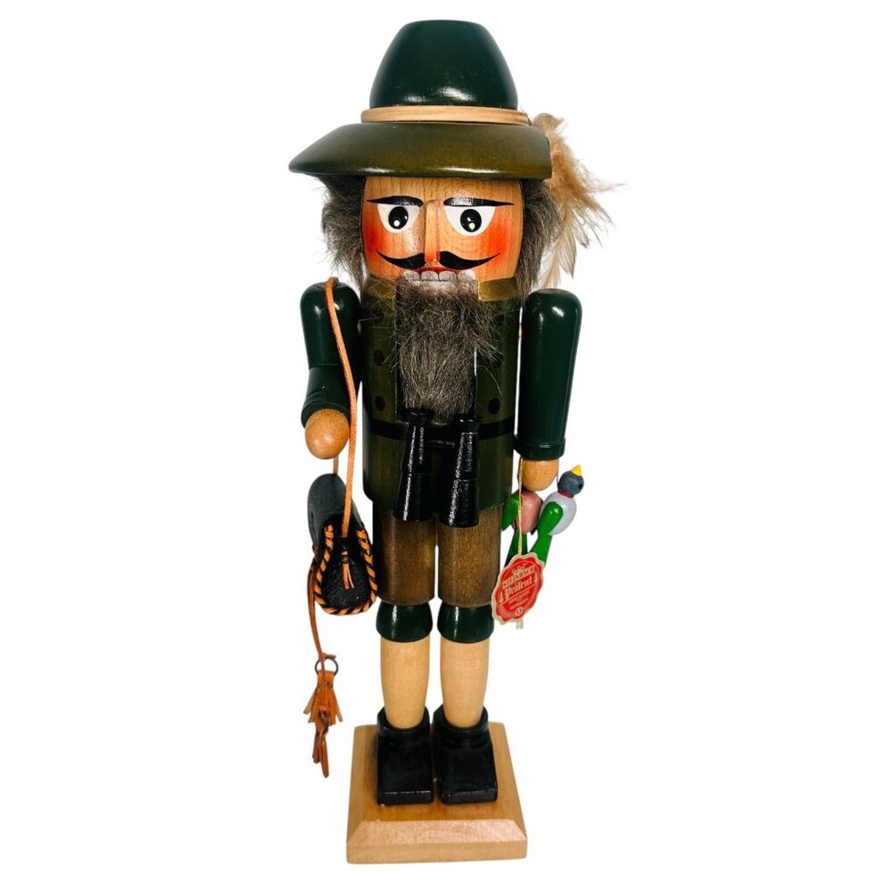 Steinbach Nutcracker Bird Hunter 15" w/Binoculars Ducks Pouch With Tag S 706
